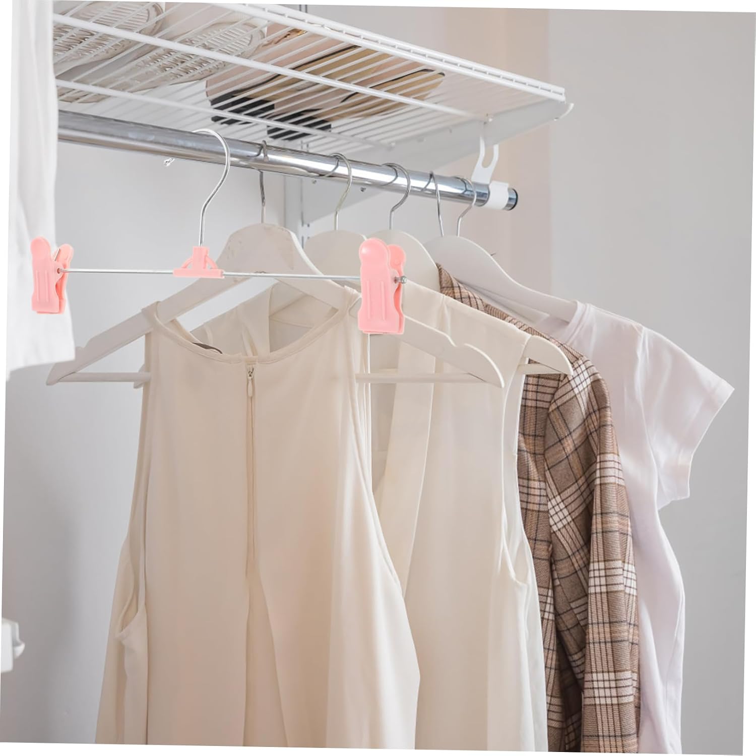 10pcs Adjustable Skirt Hangers for Pants Edges Space-Saving Hanger Clips