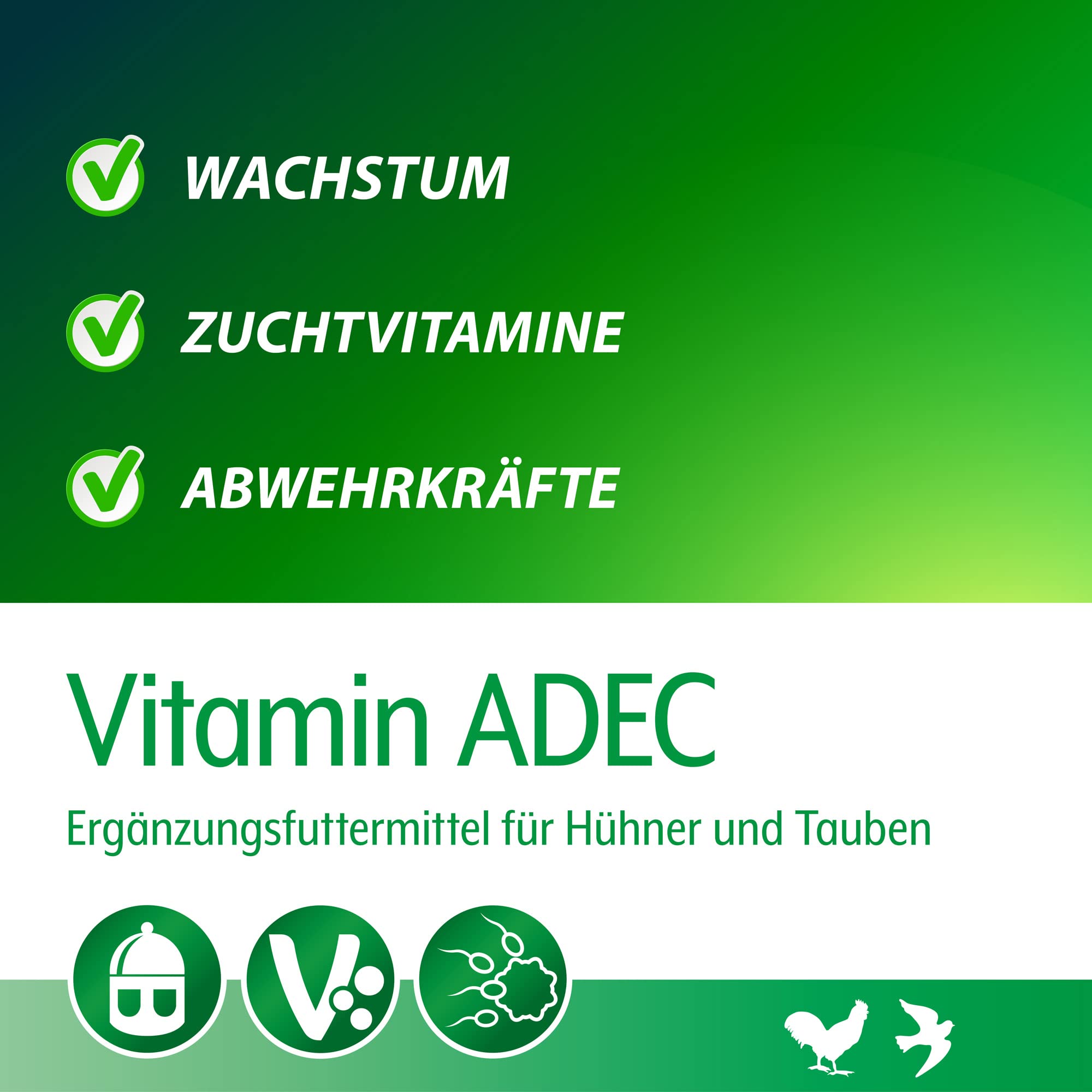 Röhnfried Vitamin ADEC 250 ml | Koncentrat witamin | Suplement paszy dla kur i gołębi