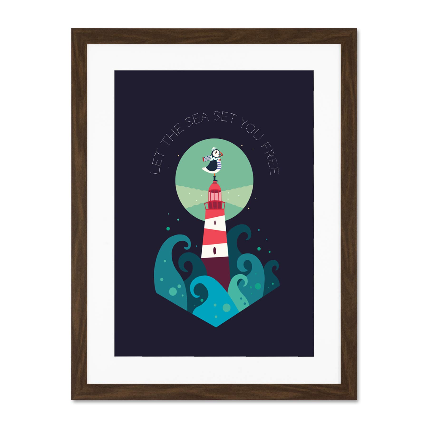 Wee Blue Coo Lighthouse Sea Free Large Art Print Poster Wall Decor 18x24 inch Supplied Ready To Hang With Included Mount Brackets