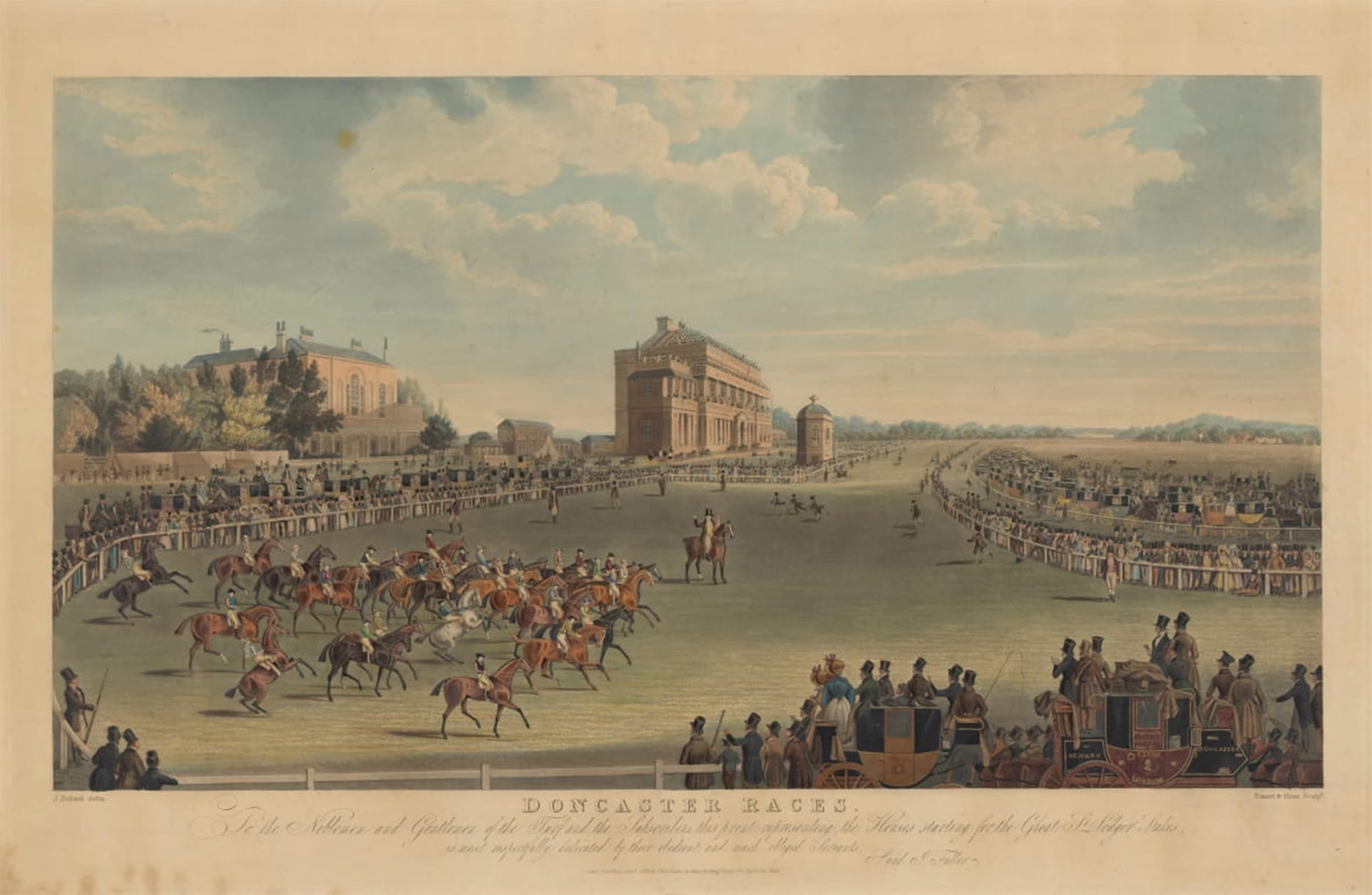ARTXLXXBN Famous Art Print Poster Vintage Wall Art Doncaster Races the Horses Starting for the Great St Ledger Stakes by Pollard Canvas Art Poster for Home Decor 60x90cm