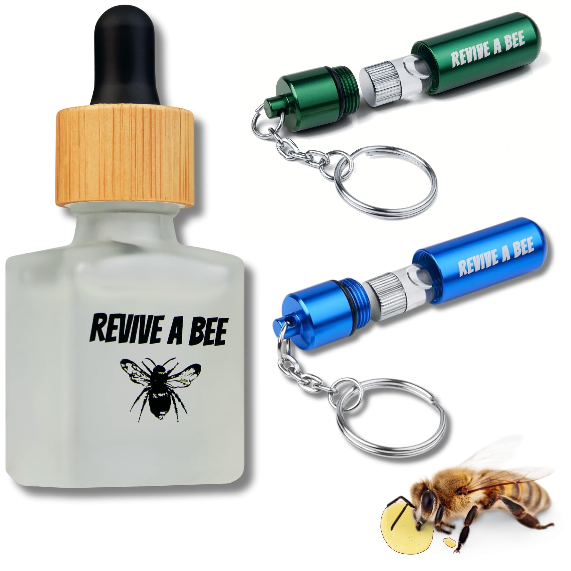 Revive a Bee Gift Box, 2 x Bee Revival Kit Keyrings, 1x Refill Bottle & Plantable Seed Paper, Gift For Eco-Conscious Nature Lovers — view 13