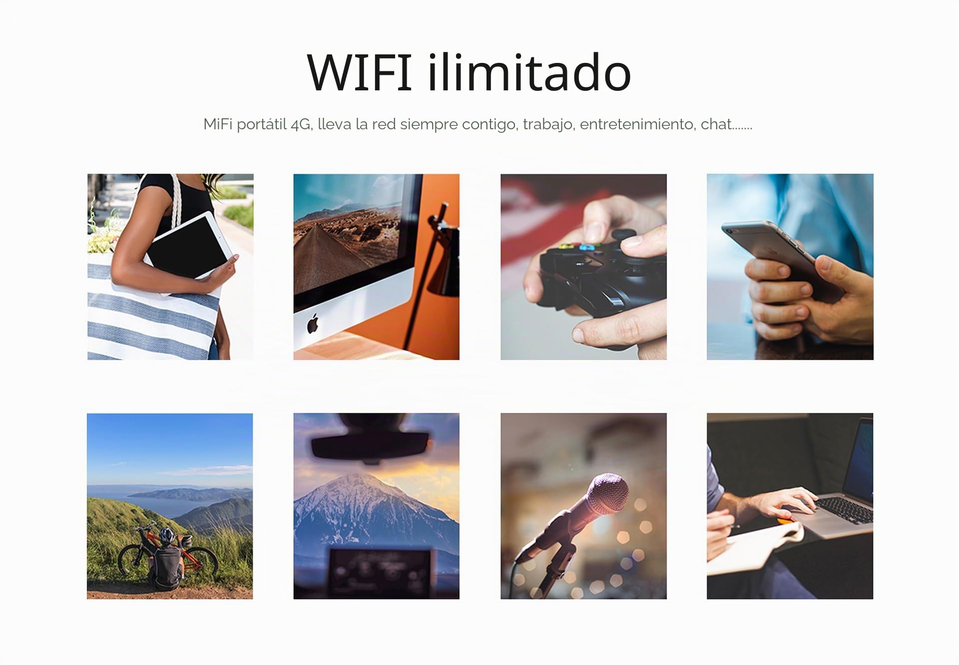 Mobile WiFi portátil Hotspot 4G LTE Sim Router 150 Mbps, batería Recargable de 3000 mAh, módem Wi-Fi USB inalámbrico, sin configuración, para Viajes y en el Trabajo. No navegar, editar APN