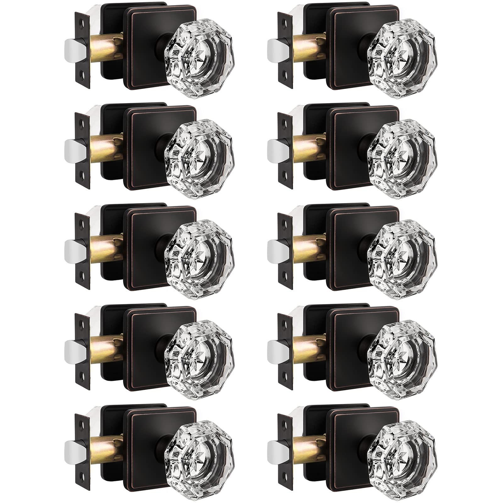 (QTY 2) Orger Passage Glass Door Knob 