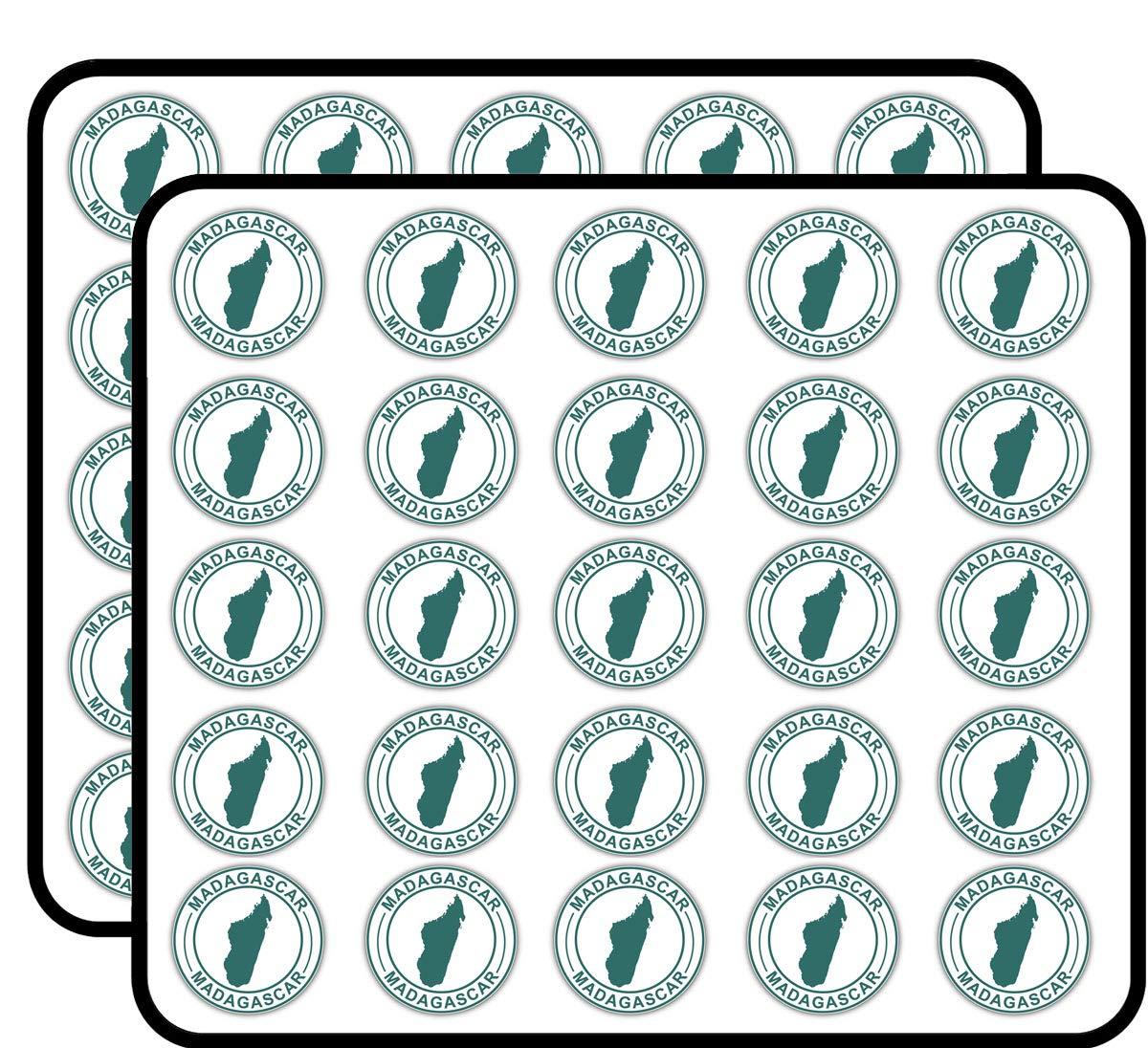 Madagascar Map Rubber Stamp Sticker for Scrapbooking, Calendars, Arts, Kids DIY Crafts, Album, Bullet Journals 50 Pack