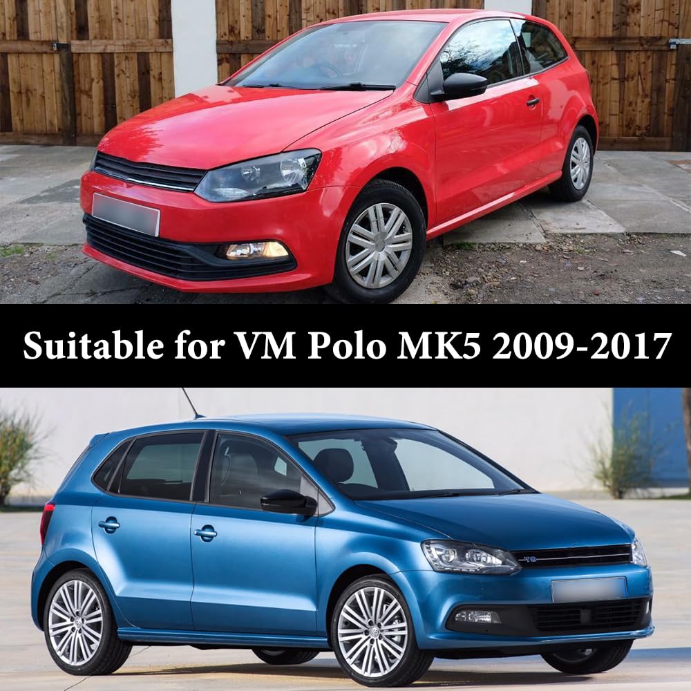 Couvercle de Rétroviseur, Coque de Retroviseur Exterieur de Voiture Capuchon de Rétroviseur Compatible avec VW Polo 5 (6R / 6C) 2010-2017