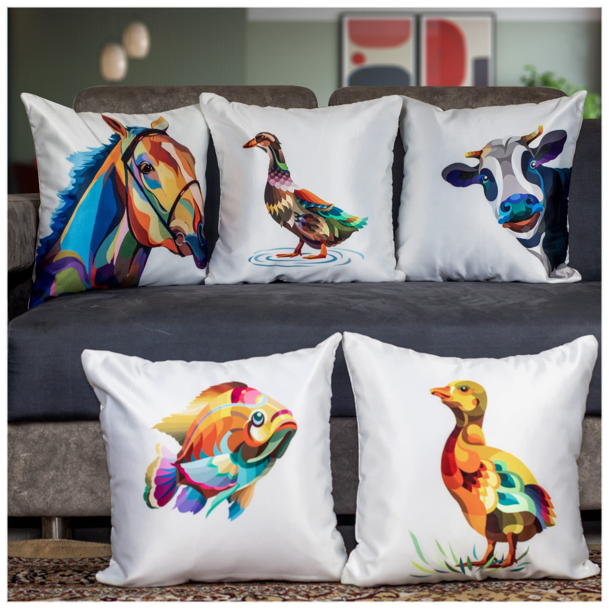 Amazon Brand - Umi Satin 250TC Cushion Pillow Covers, Multicolor, Set of 5 (16X16 Inches, Herds) (B0BTJCZJ4S) Amazon Price History, Amazon Price Tracker