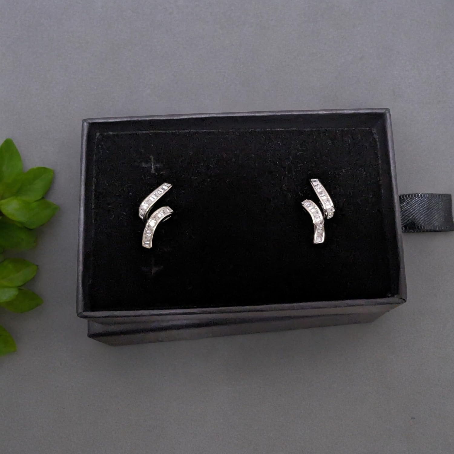 Silver Stud Earrings with Cubic Zirconia