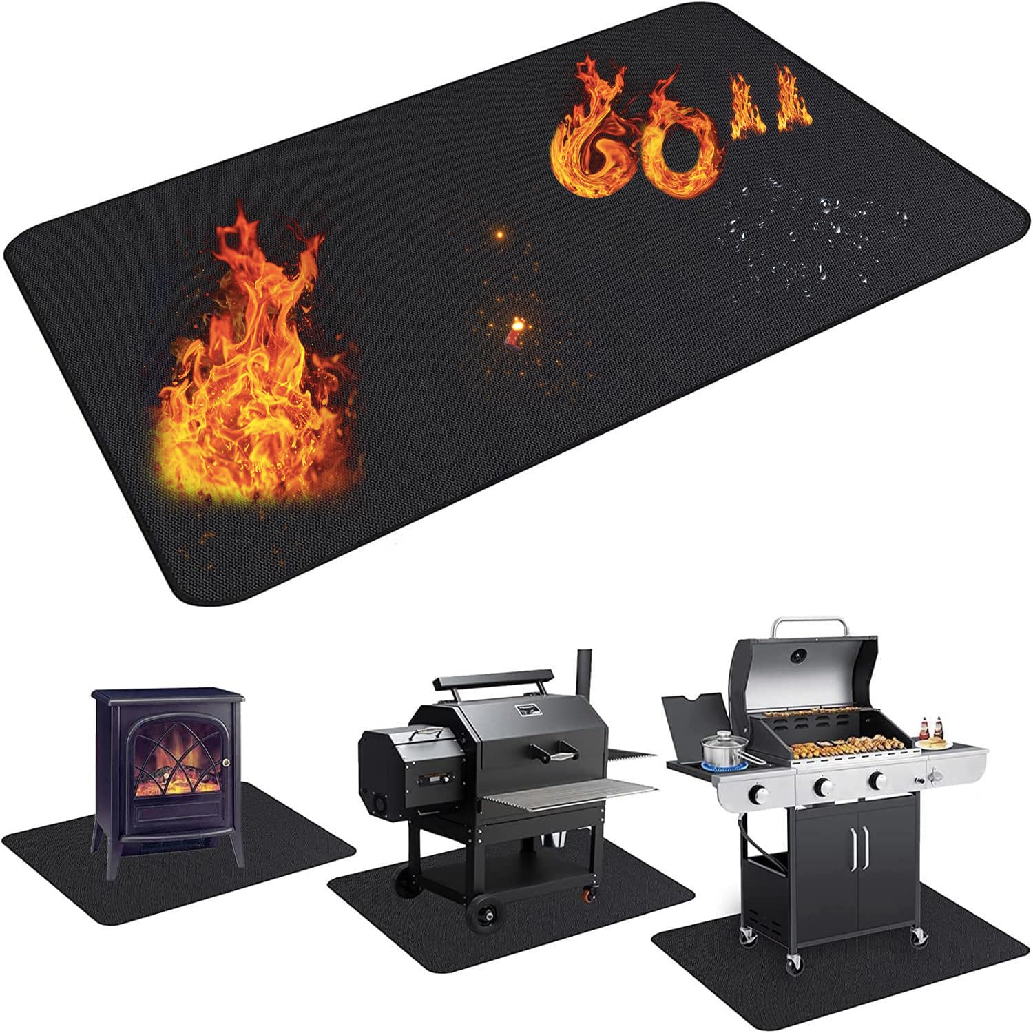 バーベキュー・調理用品 HEAT_RESISTANT_MAT / TARPtoTARP ver. Amazon.com: UBeesize Thickened 60x36 inch Under Grill Mat