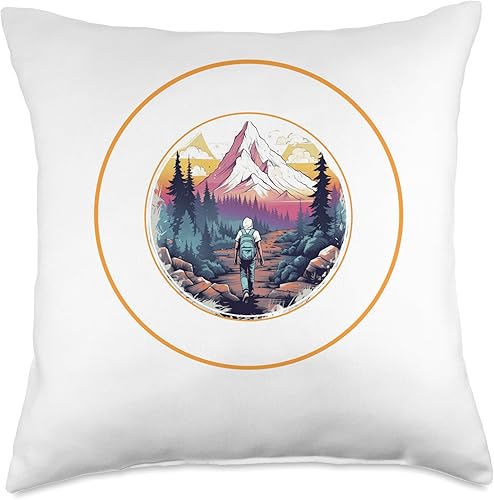 Lustige Hiking Outdoor Berge & Trekking Motive And She Lived Happily Ever After-Hiking Mountains Trekking - Almohada de 18 x 18 pulgadas, multicolor