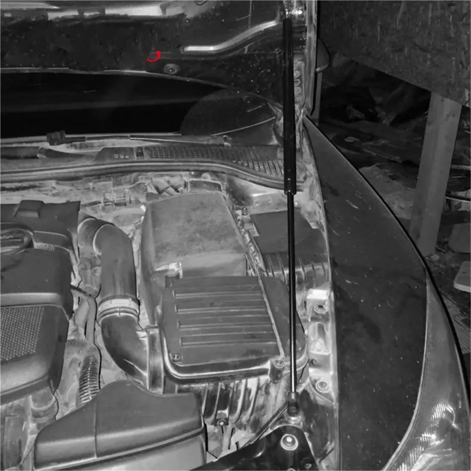 sprężyna gazowa do maski Pokrowiec na amortyzator gazowy, podnośnik amortyzatora, drążek podporowy hydrauliczny, pasuje do Skody Octavia A5 MK2 (1Z) 2004-2013(Carbon Red)