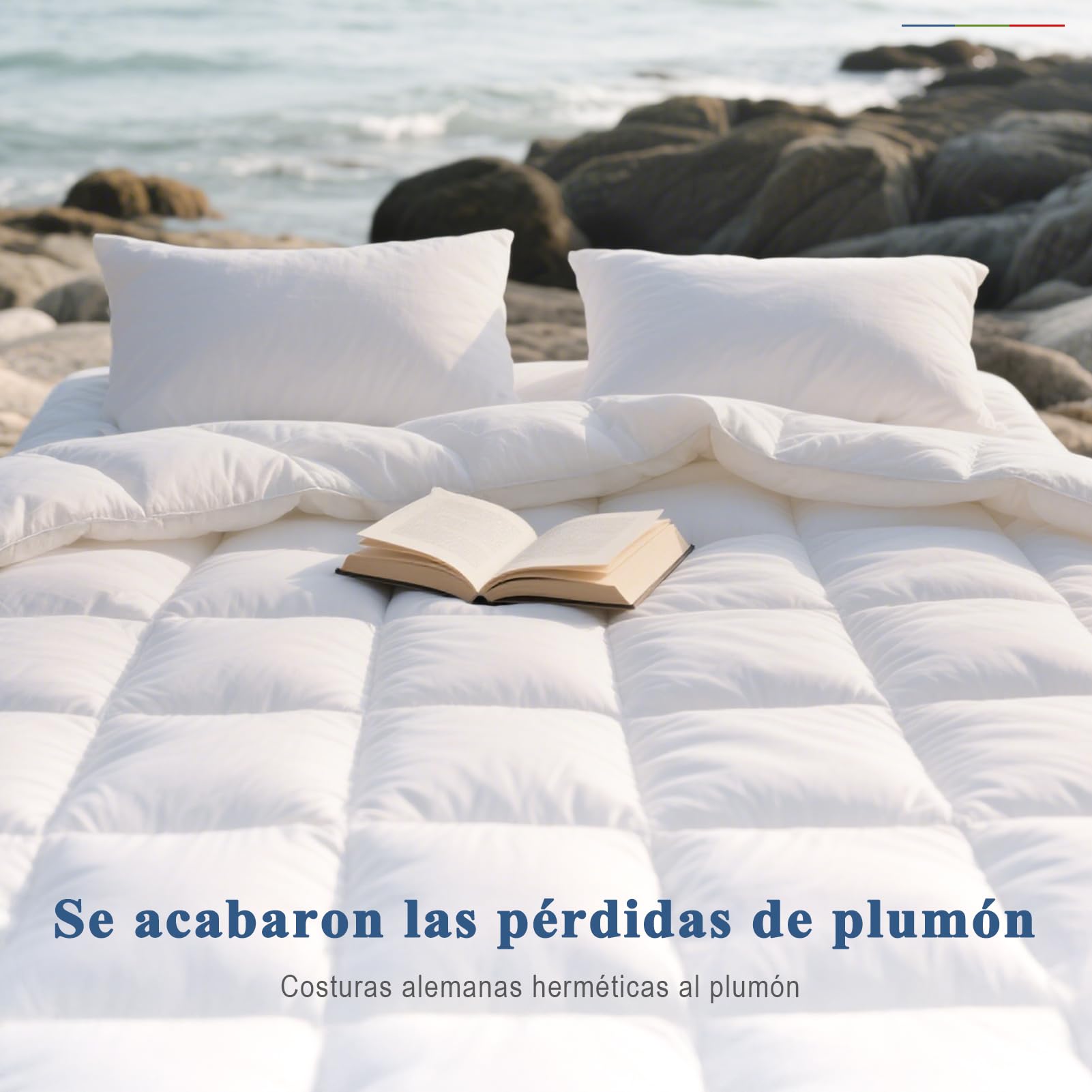 APSMILE Edredón Cama 90-70% Plumas y 30% Plumón, 100% Algodón Orgánico, Edredón Relleno Nórdico Plumón Verano 180gr/㎡, Esponjoso, Certificado Oeko-Tex y RDS(Blanco, 135x200cm)