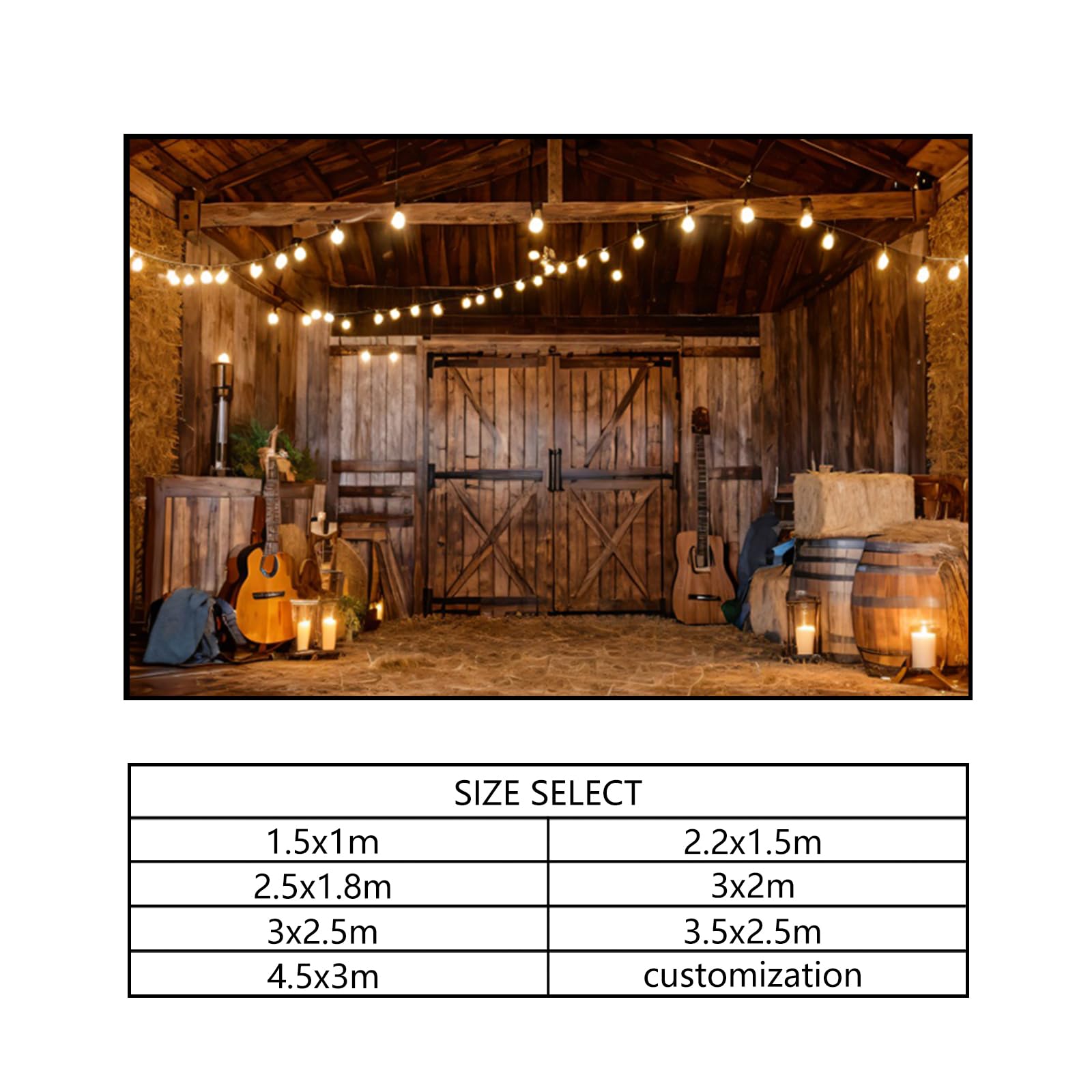 YongFoto 3x2,5m Occidentale Fondali per feste Rustico Casa in legno Magazzino Fienile Paglia Chitarra Selvaggio West Fotografia Sfondo per Cowboy Festa a tema Forniture per cabine fotografiche