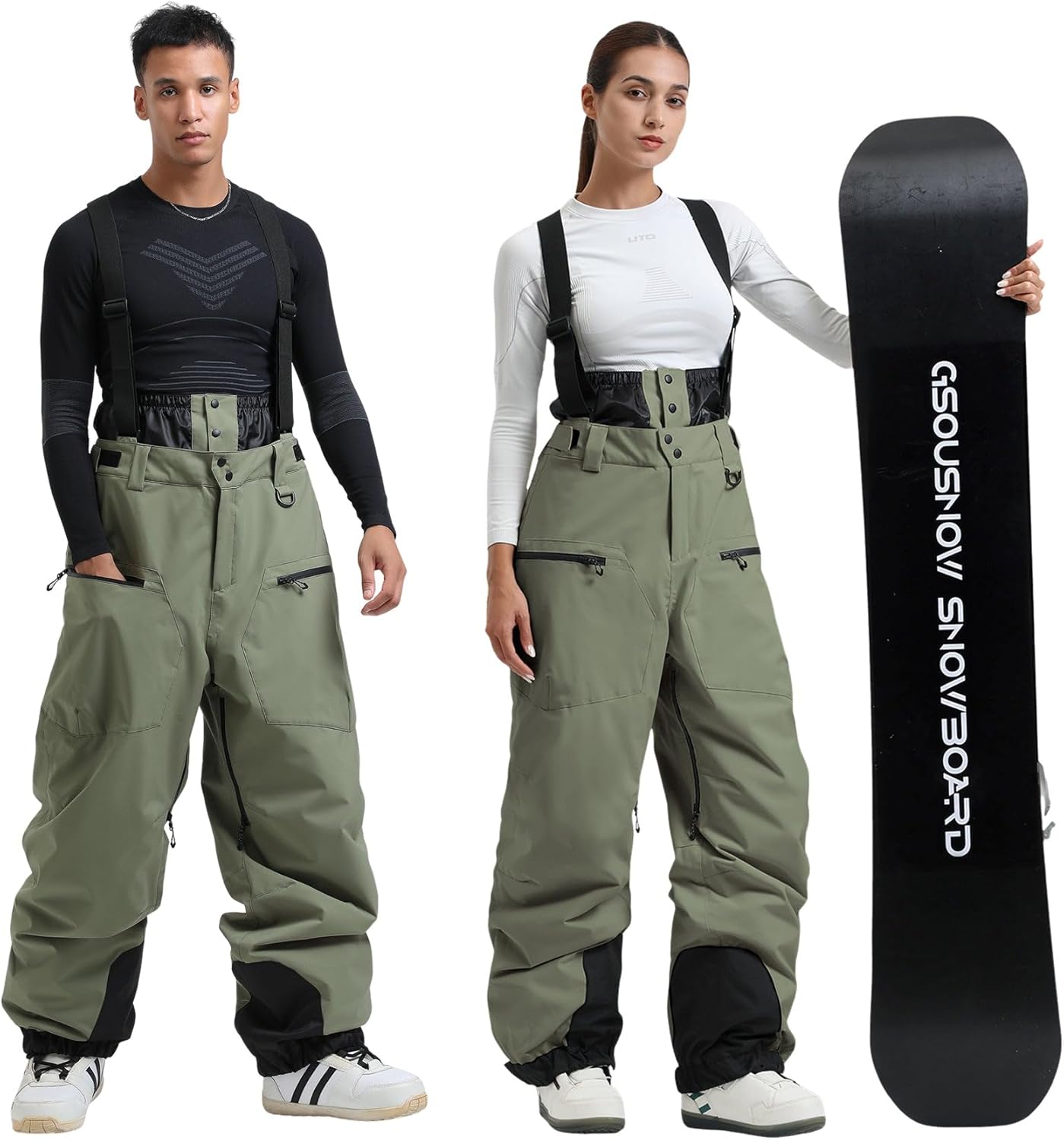 GSOU SNOW Men Snow Bibs Women Baggy Ski Pants Snowboard Overall Insulated Waterproof Windproof Warm Winter - Image 2