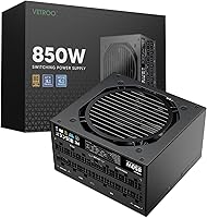 Vista 10 de Vetroo Fuente de alimentación blanca de 1000W ATX 3.1 Ready Dual PCIe 5.1, 80 Plus Gold totalmente modular, modo ecológico con ventilador FDB