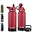 CIVAGO 32 oz Insulated Water Bottle With Straw, Stainless Steel Sports Water Cup Flask with 3 Lids, Wide Mouth Travel Thermal Mug, Red