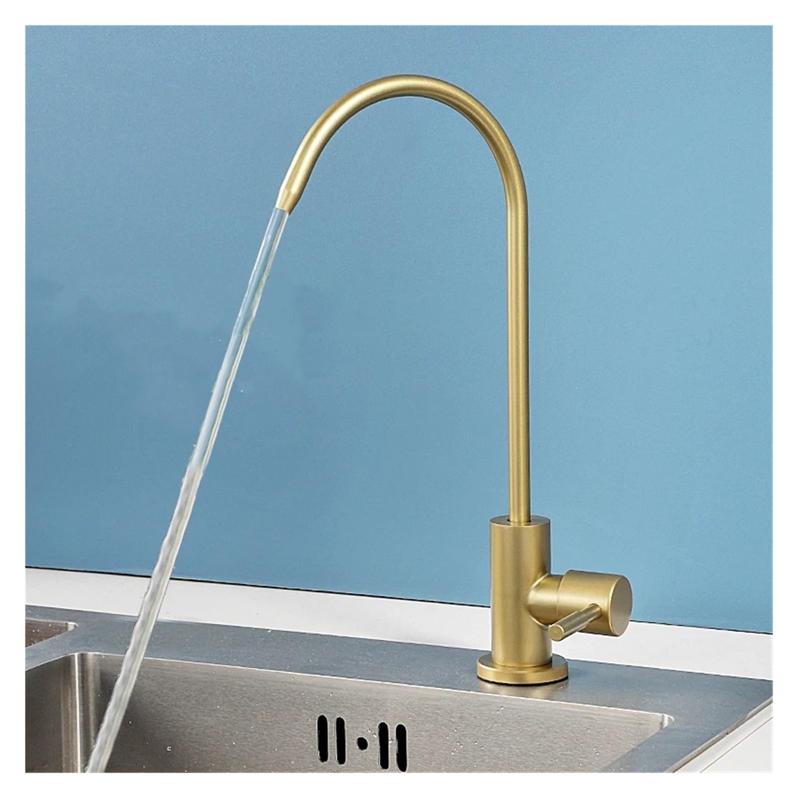 Faucet Stainless Steel Kitchen Faucet Direct Drinking Filter Tap Purifier, Bathroom Vanity Mixer Water Purification System for Healthy Living (Giallo A)