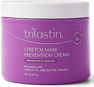 TriLASTIN Stretch Mark Cream for Pregnancy - 4 fl oz, Citrus Scent - Pregnancy Stretch Mark Prevention & Pregnant Belly Cream & Belly Oil for Pregnant Women - Paraben Free