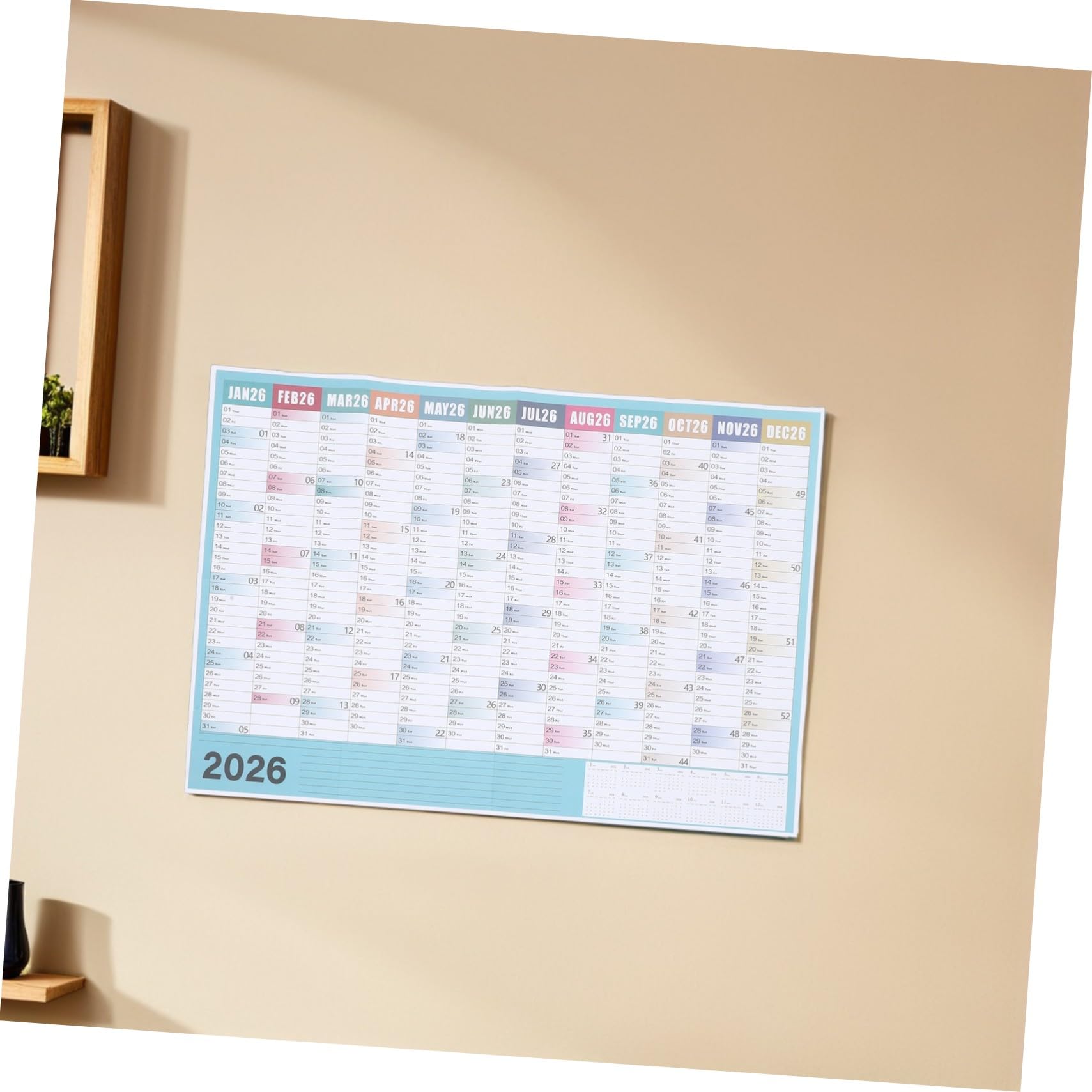 Kalender 2026, Tageskalender zum Abreißen, Wandkalender mit großem Datum, kompakter englischer Tischplaner für Zuhause, Büro, Studentenwohnheim, Klassenzimmer, Terminerinnerung und