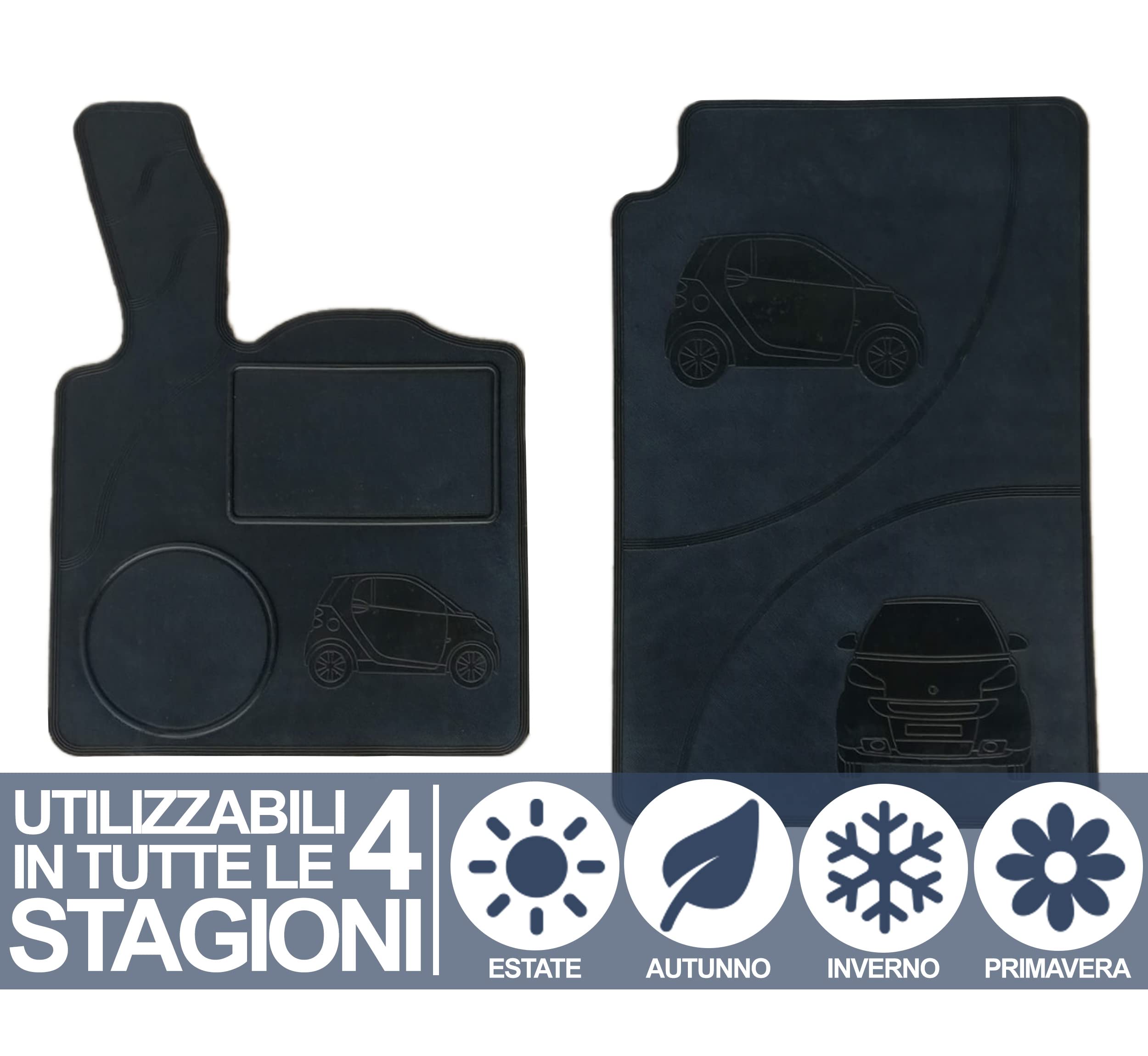 TAPPETINI AUTO E BAGAGLIAIO IN MOQUETTE CON LOGO PER SMART W450 - Foto 9