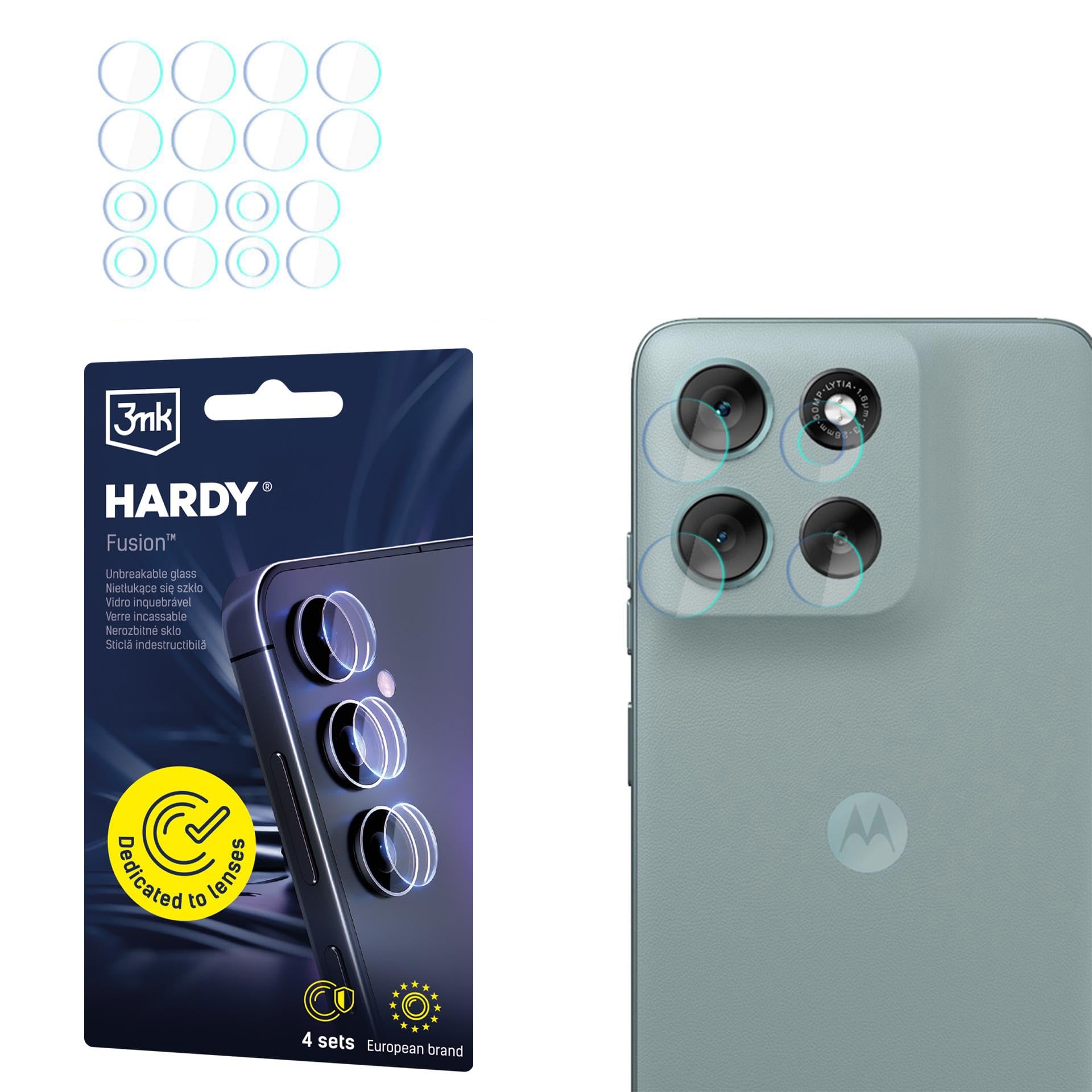 3mk Fusion Lens Protection Szkło Hybrydowe na Obiektyw do Motorola Moto G56, Ochrona Soczewki, Bez Utraty Jakości Zdjęć, Niewidoczne