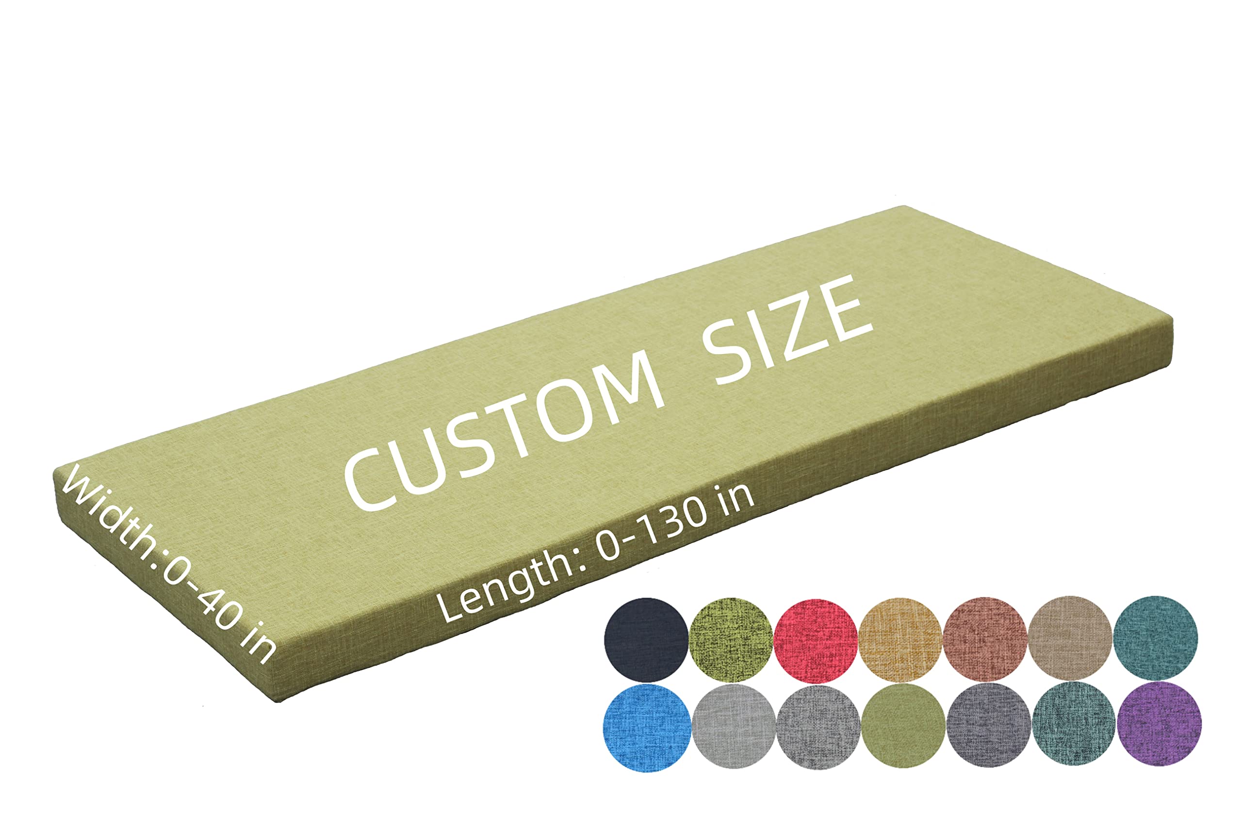 Ginsimar Custom Size Bench Cushion, Entry Bench Cushion, End of Bed Storage Bench Cushion, Farmhouse Storage Bench Cushion, Farm house Bench Cushion (Green; 54 x 45 x 10 cm) โ image 1
