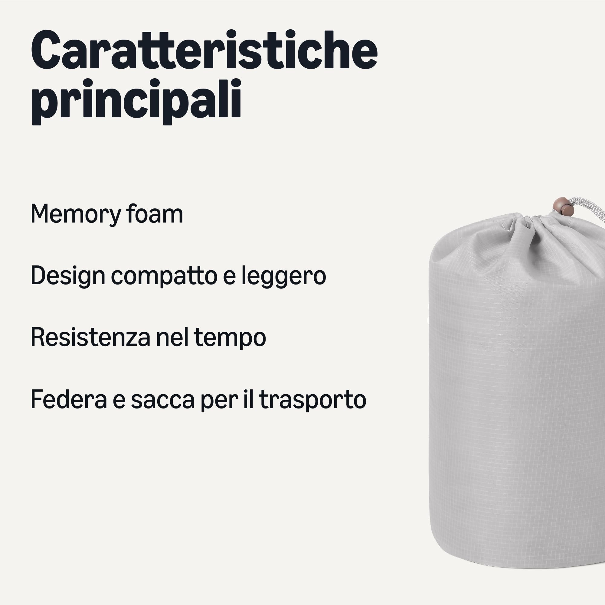 Amazon Basics, Cuscino da campeggio, 42 x 24 x 12 cm, Grigio