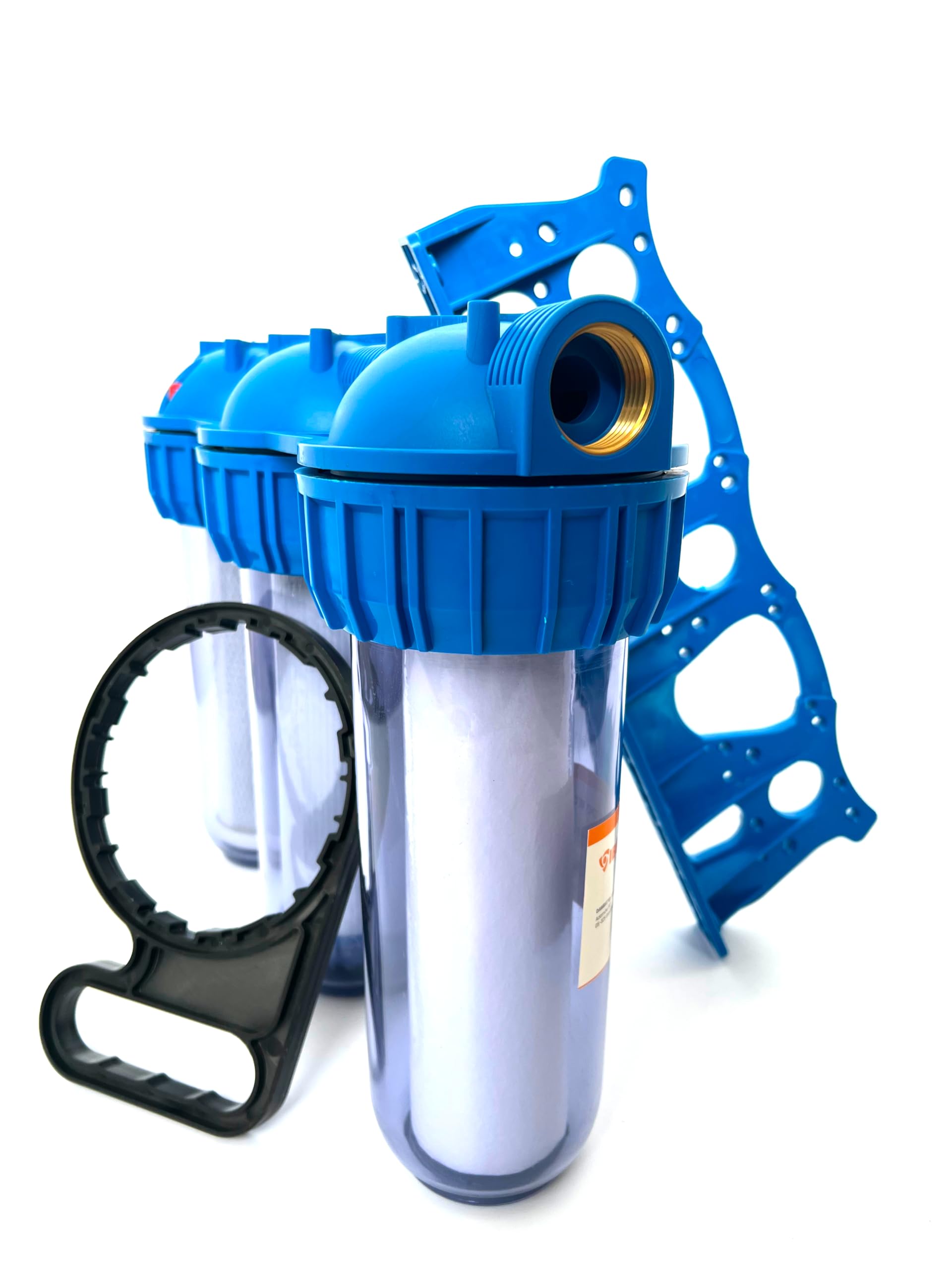 IBO Filtro de agua prefiltro de 3 niveles 1 pulgada 8 bar | 3 cartuchos de filtro de agua | filtro de sedimentos | para agua doméstica | suministro de agua de pozo | caudal 4000 l/h | con ventilación