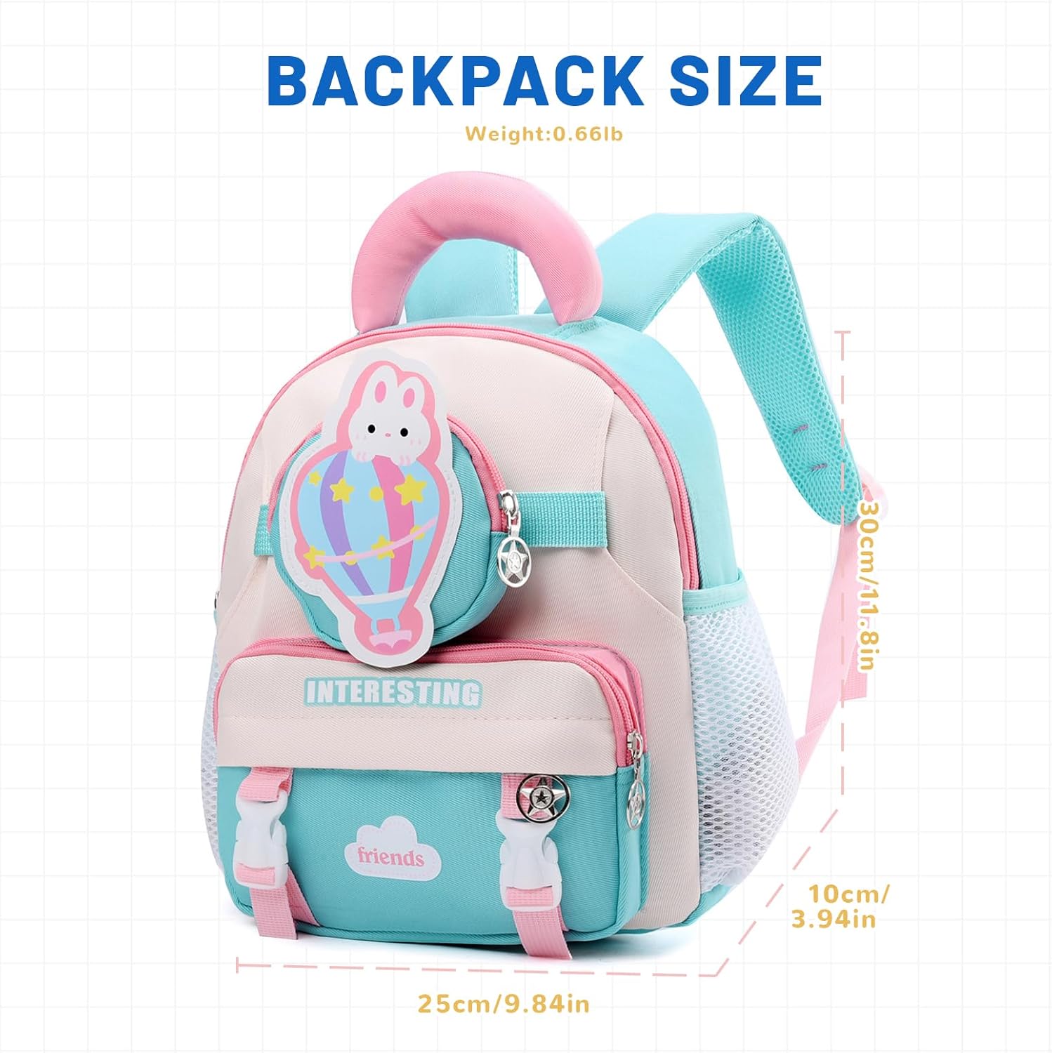 Preschool Backpack Set for Boys Girls 2-in-1 Toddler Kids Backpack 12in with Detachable Waist Bag Water-Resistant Oxford, Dark Blue Car - Image 4