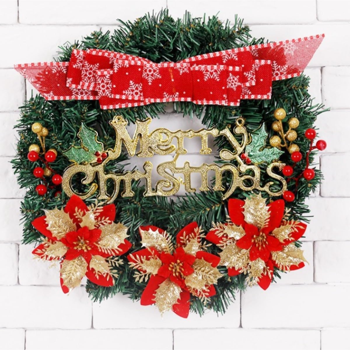 Winterkranz Dekokranz Weihnachtskranz Haustür Weihnachtsdekoration Innen- Und Außendekoration Adventskranz Christbaumschmuck(7 3/8)