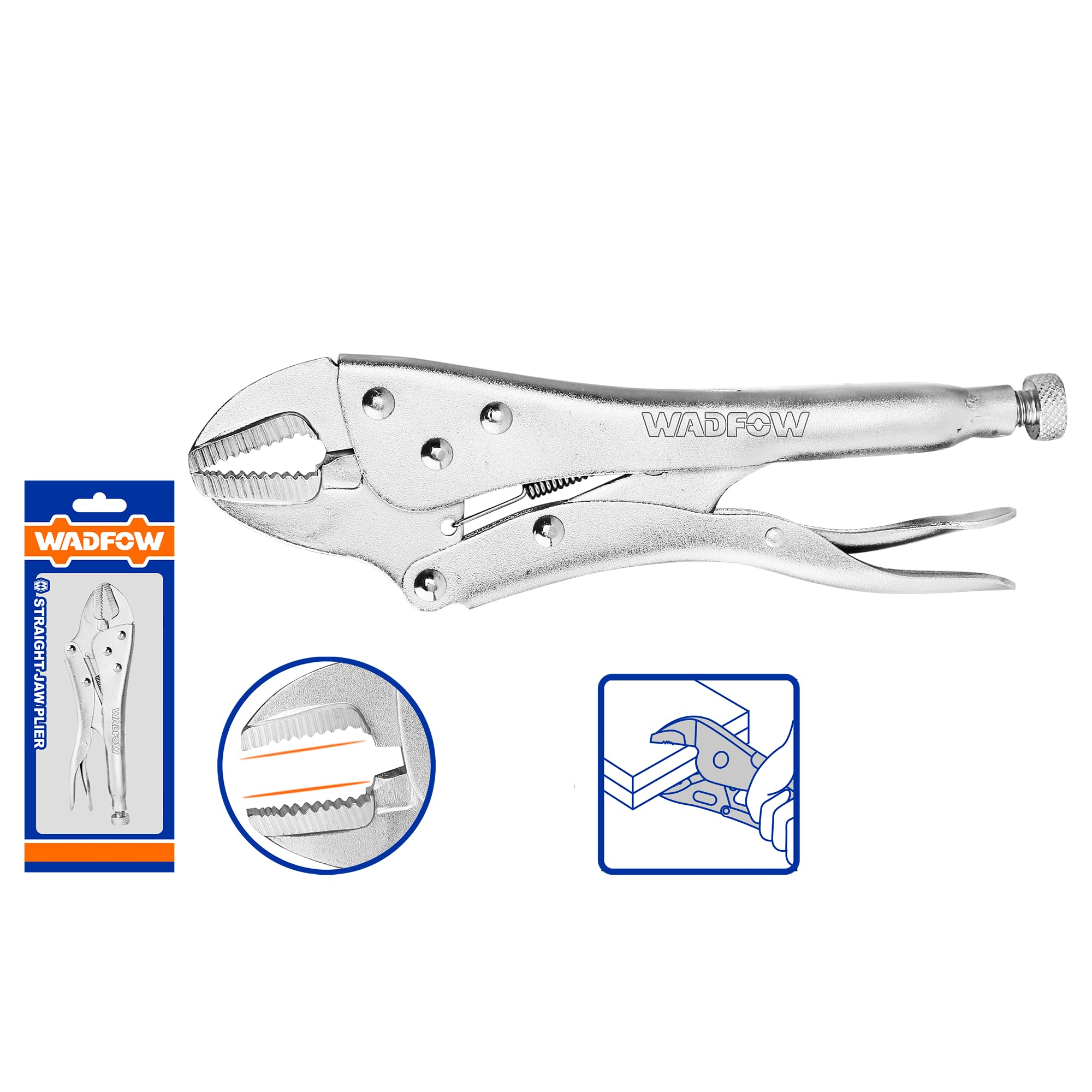 WADFOW Straight Jaw Locking Pliers, 10" Straight Jaw Pliers- Carbon Steel Vise Grips,Hardened Milled Jaws for Maximum Grip,Classic Trigger Release (B0CYGL36HW) Amazon Price History, Amazon Price Tracker