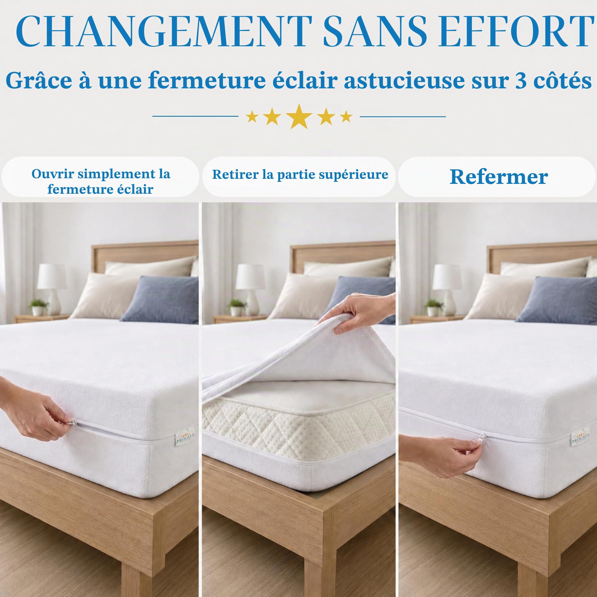 PROCAVE Housse de Matelas en Tissu éponge Non matelassé 80 x 200 cm - Hauteur du Matelas 16-22 cm - Protège-Matelas