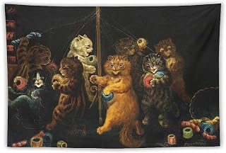 Louis Wain Artwork Maypole Tapestry Anthropomorphism Wall Art Prints Gifts Painting Tapestries 40"x60"