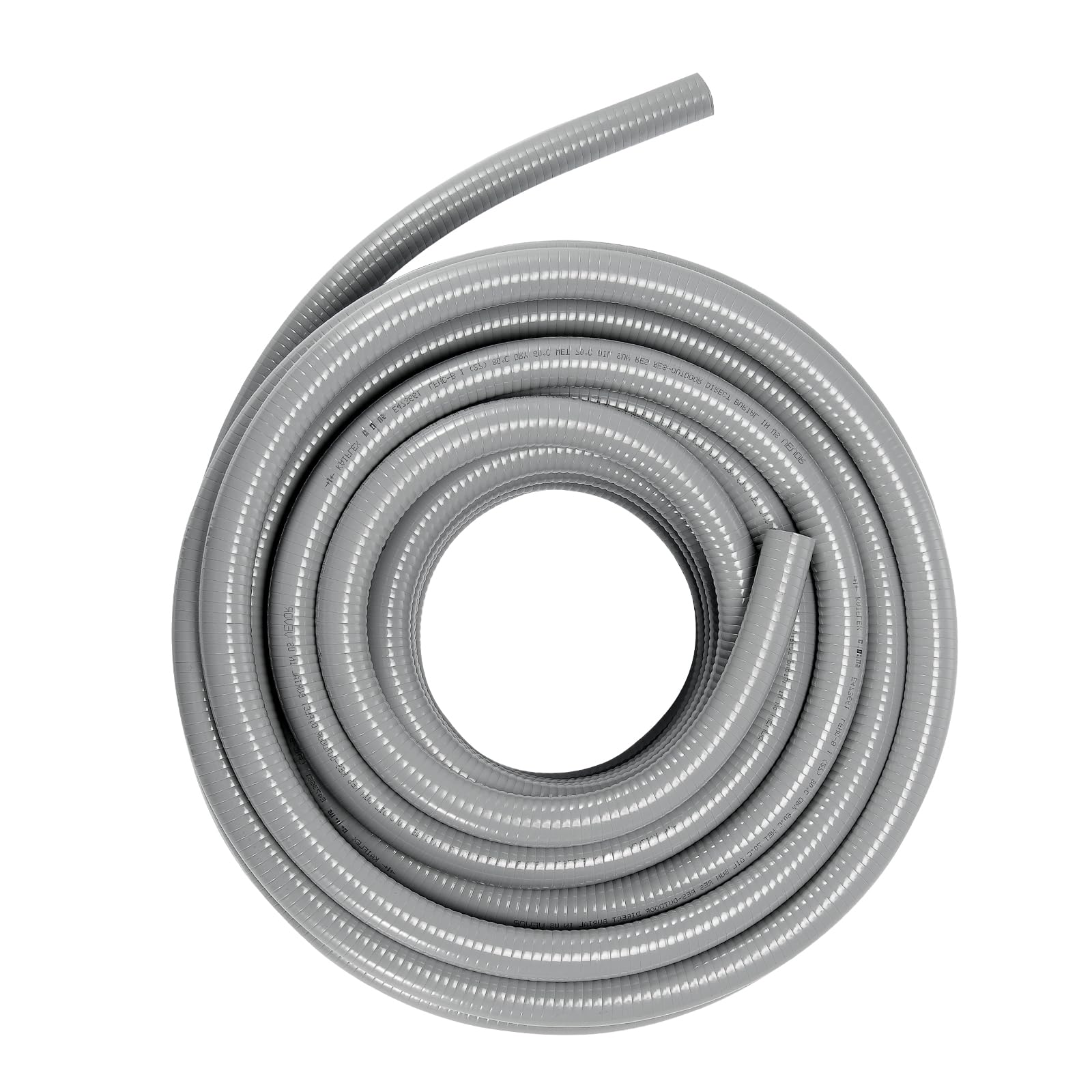 VEVOR Conduit électrique flexible, 12,7 mm, conduit étanche aux liquides en PVC, 30,5 m, non métallique, avec 5 connecteurs 180° et 5 connecteurs 90°, pour pompe contrôleur moteur climatisation, IP65