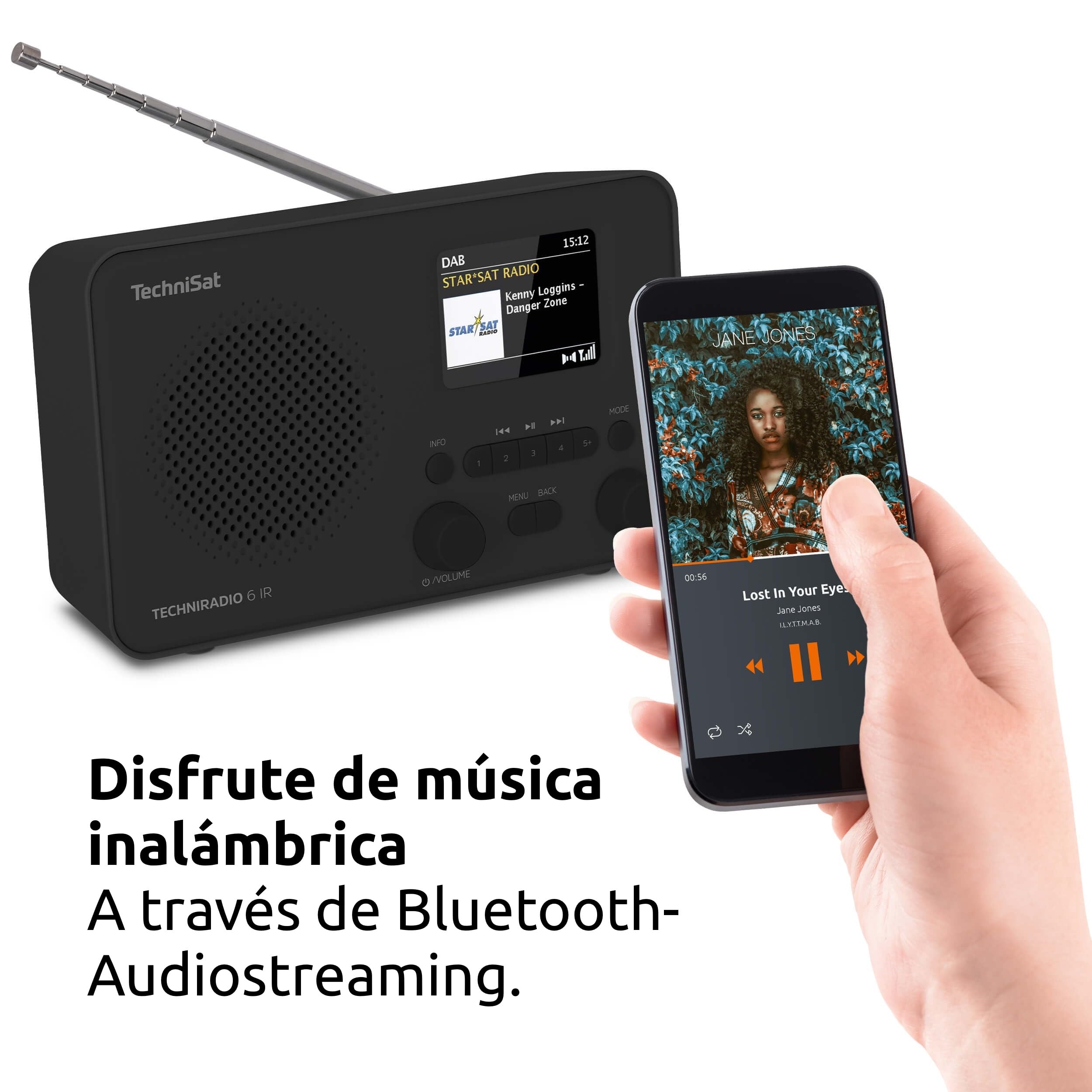 TechniSat TECHNIRADIO 6 IR Radio por Internet portátil DAB+ FM Wi-Fi Bluetooth 3 W RMS Negro