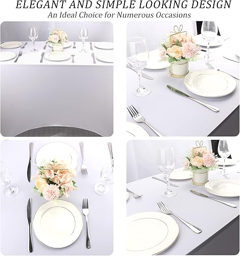 Miniatura 4 de Mantel de elastano de 6 pies para mesas plegables, rectangular, lavable, resistente a las arrugas, de poliéster, elástico, protector para banquetes