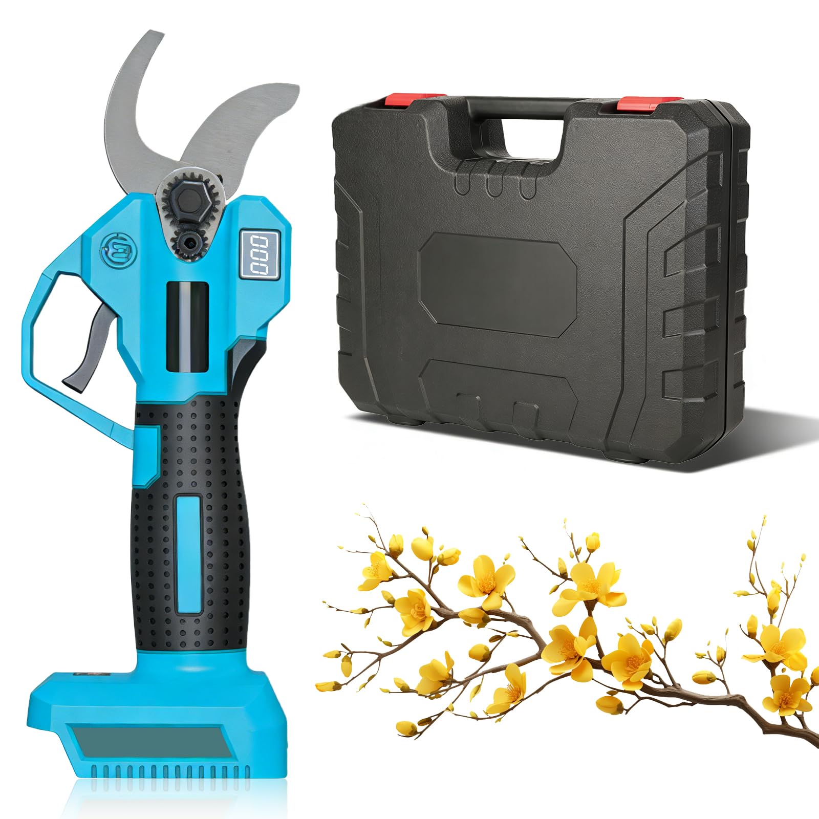 Sécateur électrique sans fil 18 V - Sécateur électrique sans balais - Écran intelligent - Design de sécurité - Pour jardin, parc et verger - Sans batterie