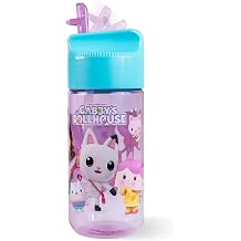 Gabbys Dollhouse Drinking Bottle with Straw Purple