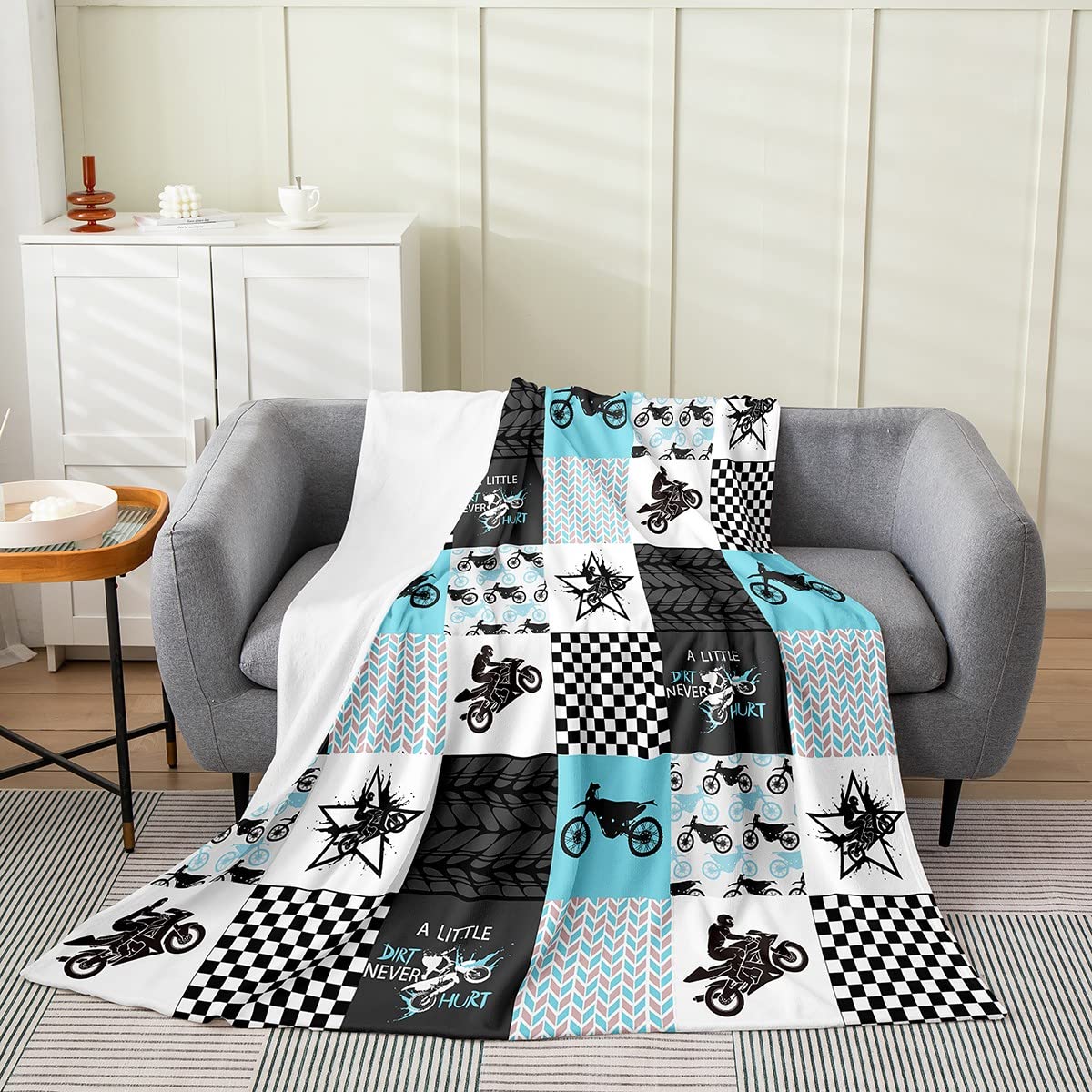 Amazon.com: Feelyou Dirt Bike Flannel Fleece Blanket Set Extreme Sports ...