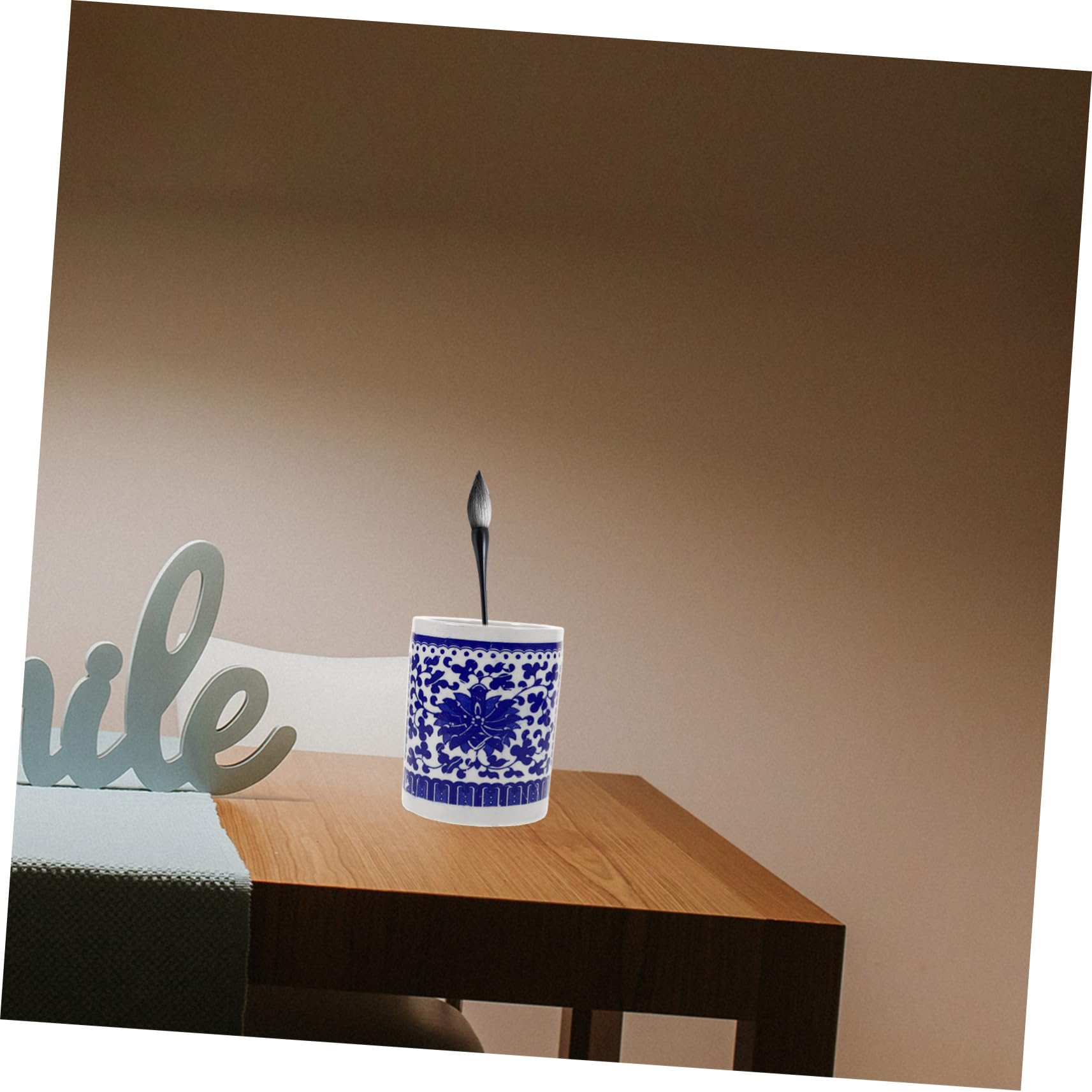 NUOBESTY 2 Pezzi Portapenne Da Tavolo in Ceramica Per Cancelleria Portapenne Per Calligrafia Da Trucco Contenitore Multifunzionale Per Ufficio