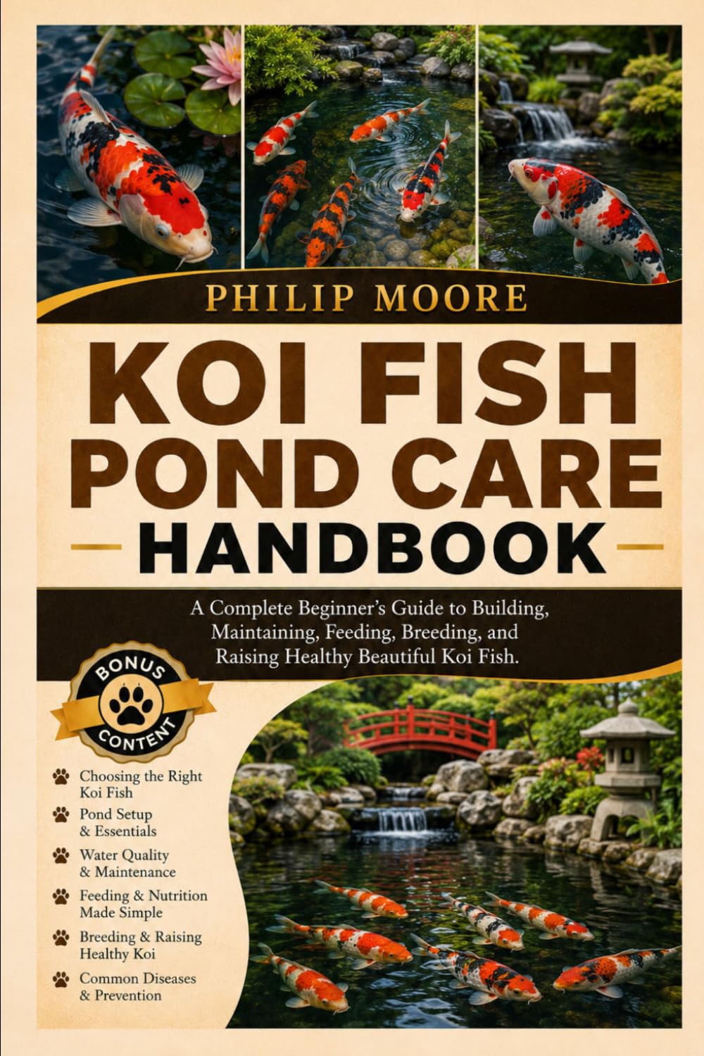 KOI FISH POND CARE HANDBOOK: A Complete Beginner’s Guide to Building, Maintaining, Feeding, Breeding, and Raising Healthy Beautiful Koi Fish.
