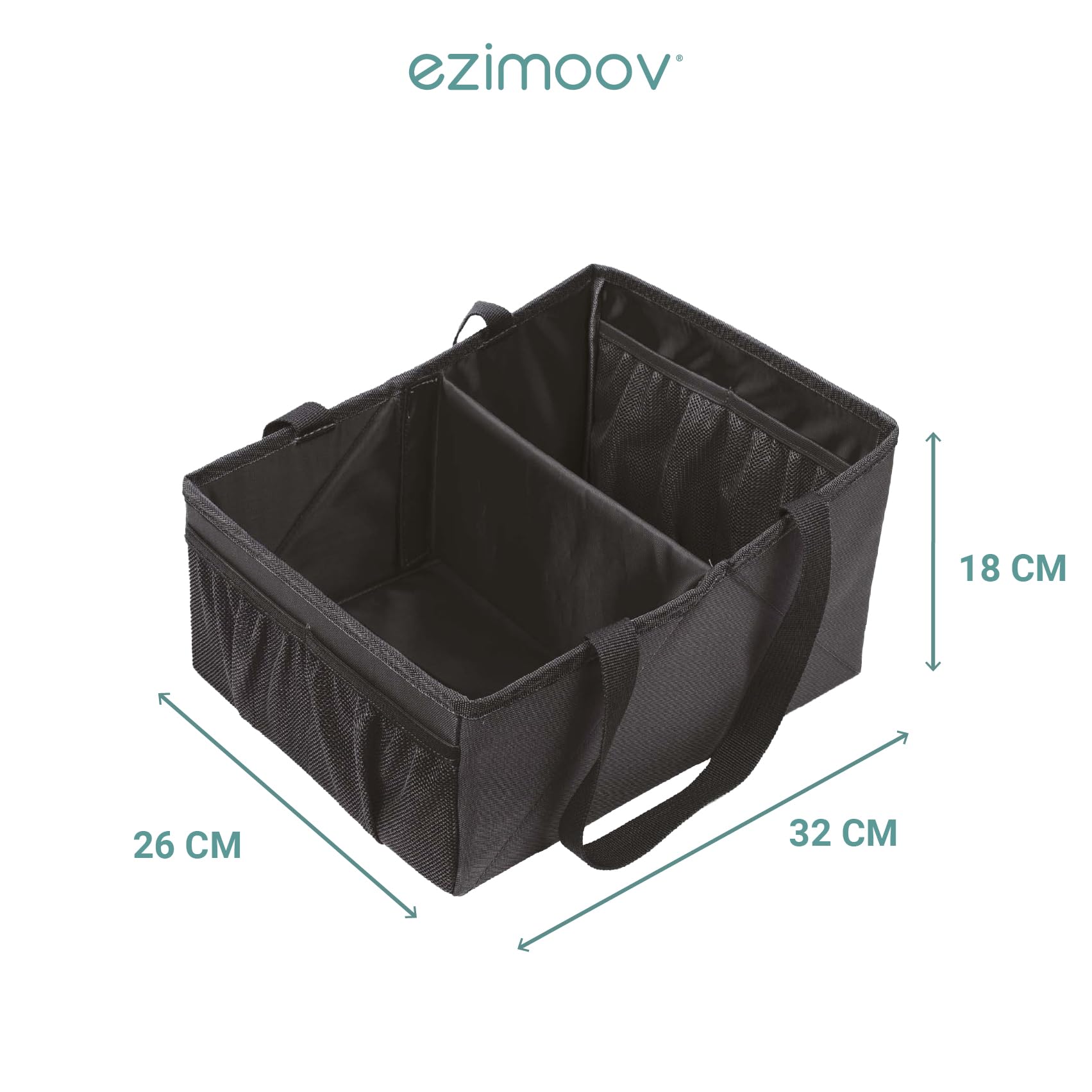 Organisateur de Voiture et Rangement pour Coffre de Voiture pour Enfants avec Compartiments Amovibles - Solution de Rangement Compacte pour les Essentiels de Bébé