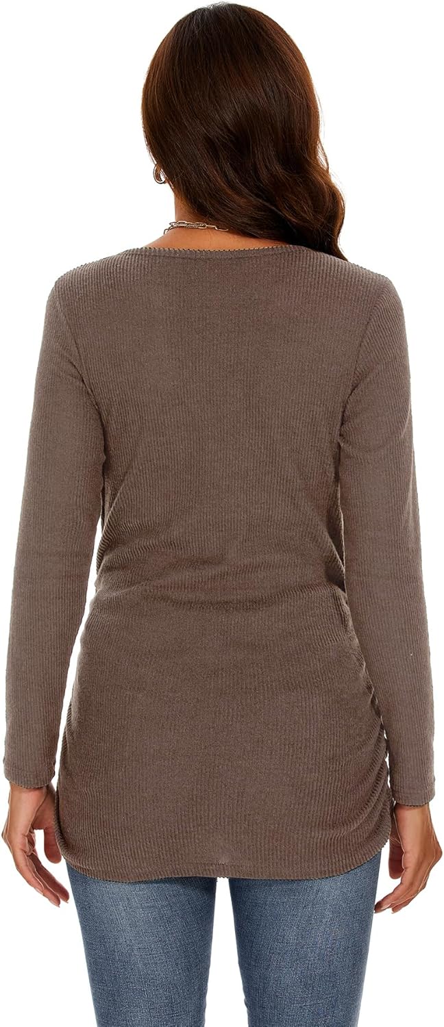 Smallshow Women's Maternity Sweater Shirt Long Sleeve Pregnancy Top Clothes - Image 4