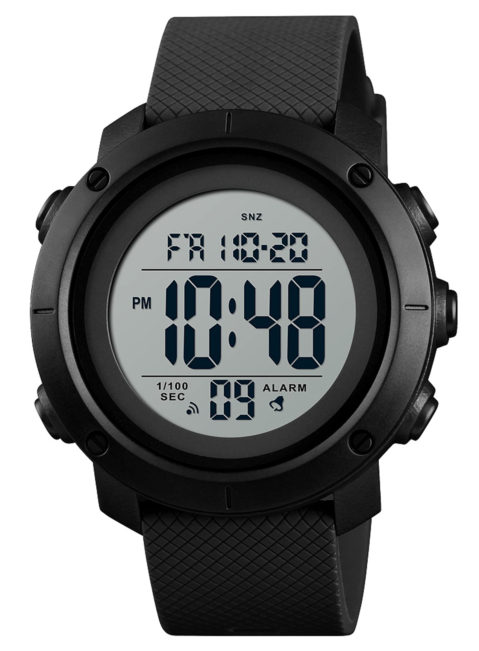 findtime Men's Digital Sports Watch Stopwatch Alarm Waterproof Wrist Watches for Men LED Tactical Dual Time Zone Display Electronic Outdoor Watch
