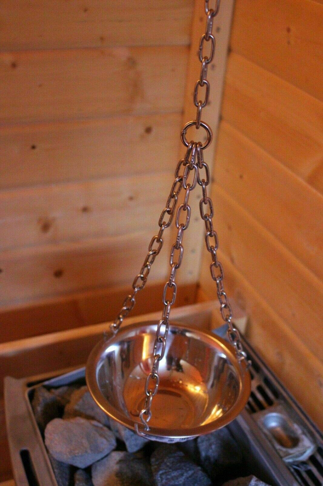 Bol d'évaporation pour sauna et spa - En acier inoxydable - 16 cm - Motif : bol de sauna