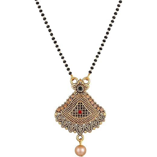 Antique Gold Plated Stone Studded Mangalsutra