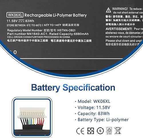 Miniatura 2 de ANTIEE WK06XL M41711-005 83Wh - Batería de repuesto para laptop HP Omen 16-B0xxx 16-B0000TX 16-B0047TX 16-C0167AX Omen 7 Plus 17-CK0xxx 17-CK0007NV