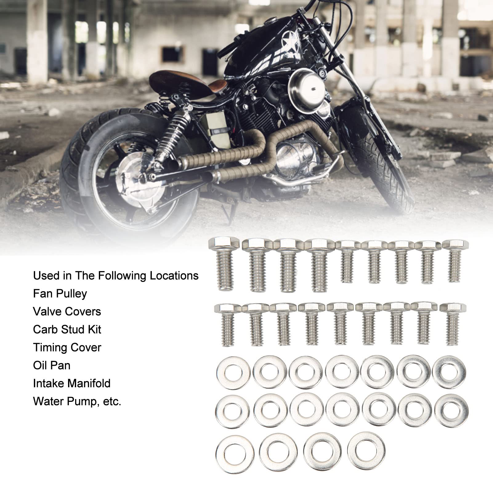 Kit di bulloni esagonali per motore in acciaio inossidabile da 211 pezzi per Small Block 265 283 305 327 350 400, bulloni ad alta resistenza e antiruggine con rondelle e dadi per