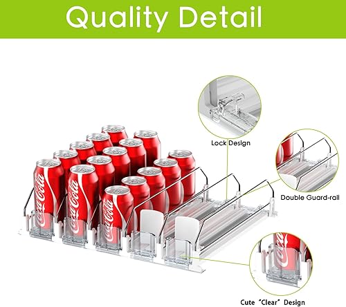 Miniatura 5 de Organizador de bebidas para refrigerador, organizador de bebidas para nevera, dispensador automático de bebidas para refrigerador, capacidad para