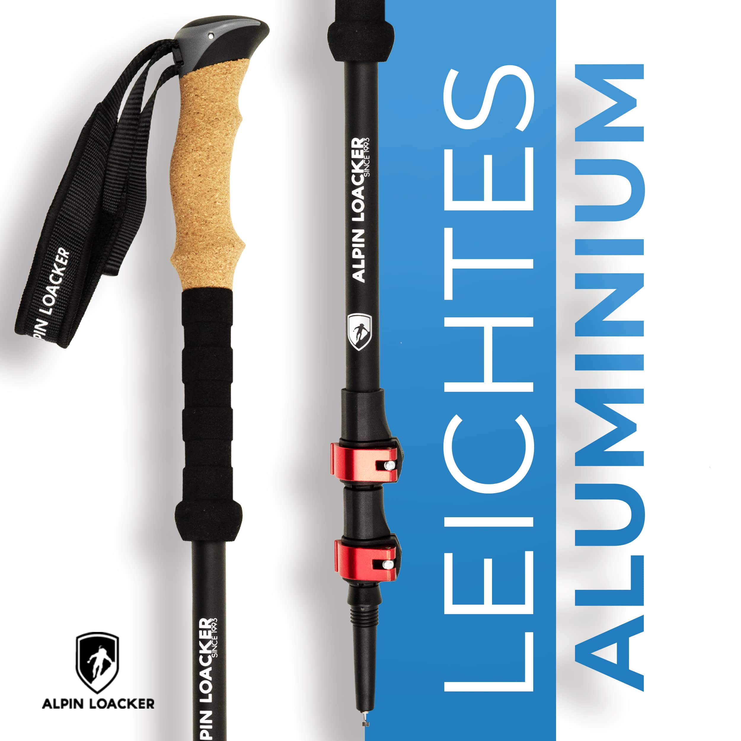 Bâtons De Marche Nordique Télescopiques Alpin Loacker – Ultralégers Aluminium + Accessoires Complets