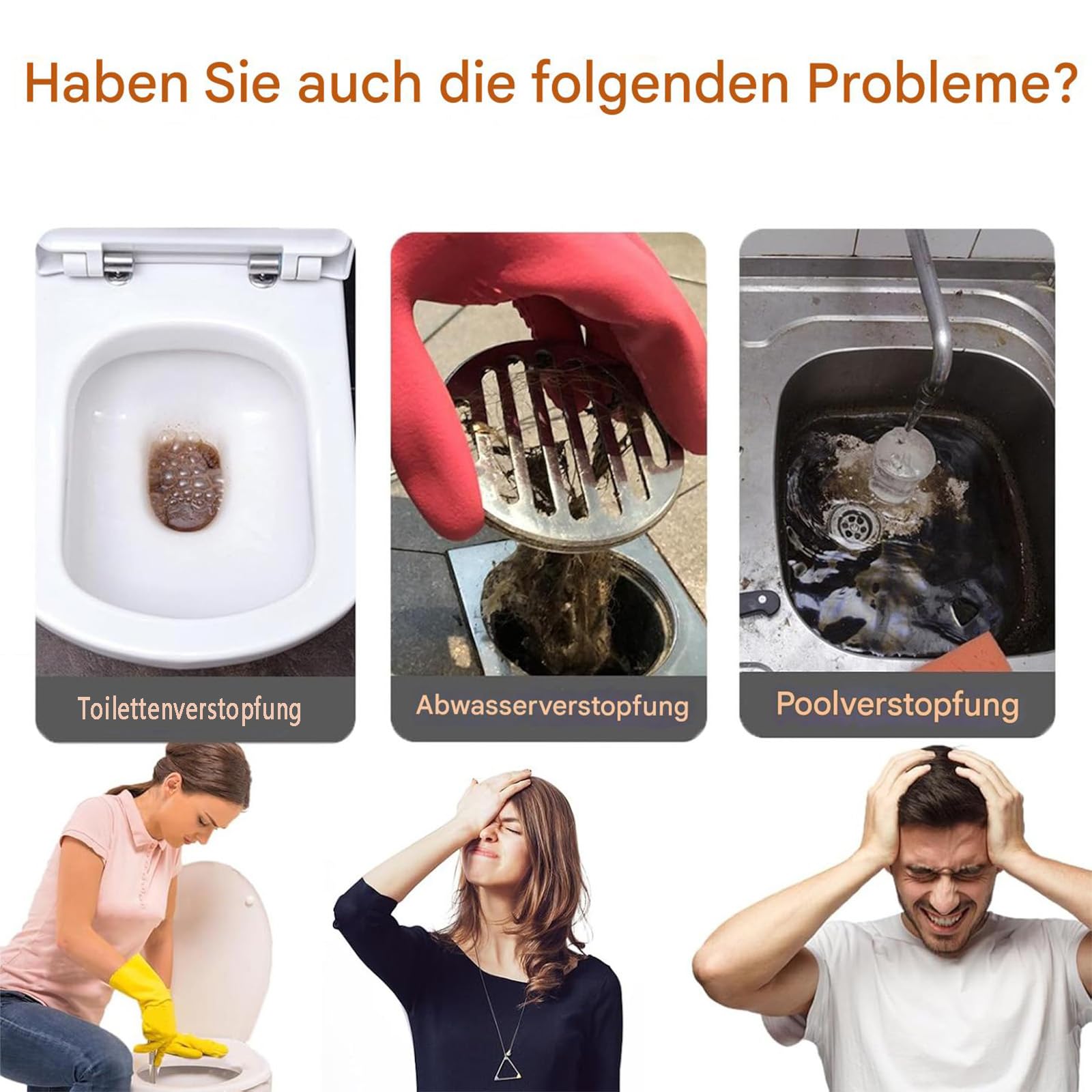 Vollstern - Detergente per scarichi, Value Pack per tubi, altamente efficace, con schiuma attiva, per cucina, bagno, toilette e balcone (110 g per bottiglia) (2 pezzi)
